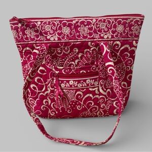 Vera Bradley Retired Twirly Bird Pink Quilted Tote Bag